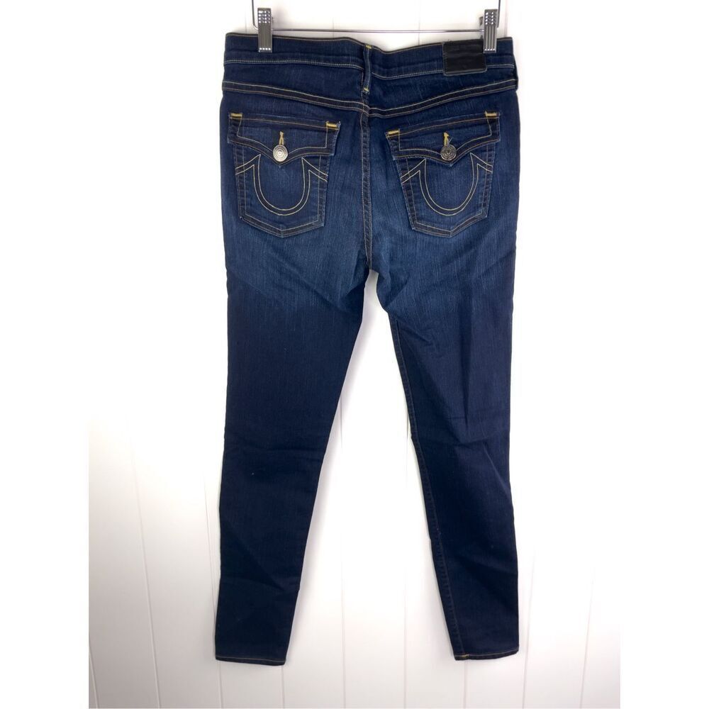 True Religion Halle Mid Rise Super Skinny Jeans Button Pockets Size 28 - Picture 9 of 14